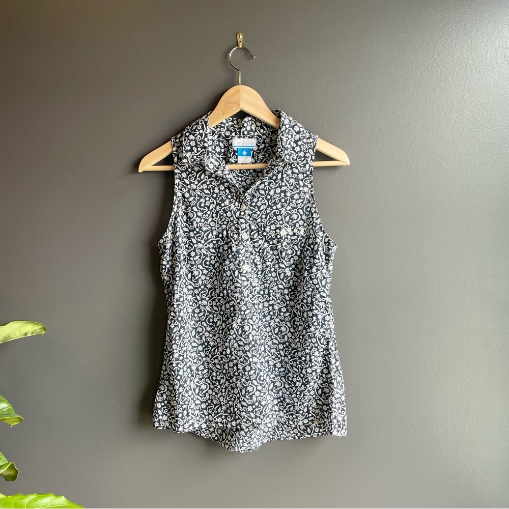 Columbia PFG Floral Sleeveless Polo Shirt - Picture 2 of 7